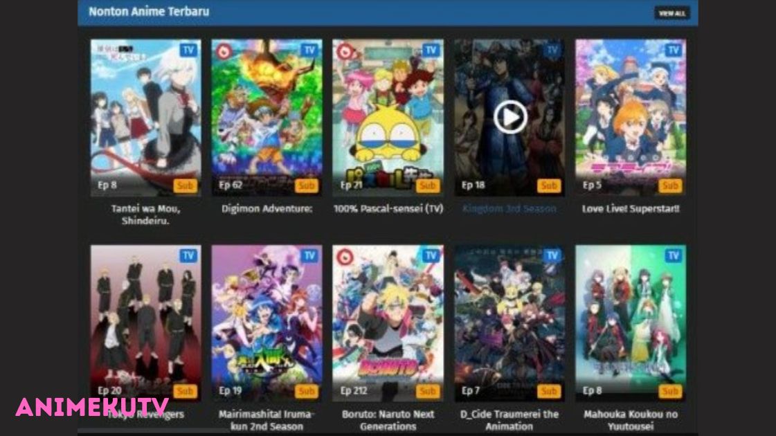 Tampilan Serta Navigasi aplikasi Anime Ku TV apk Terbaru